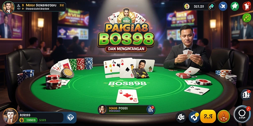 Tampilan gameplay poker yang menegangkan dan penuh strategi.