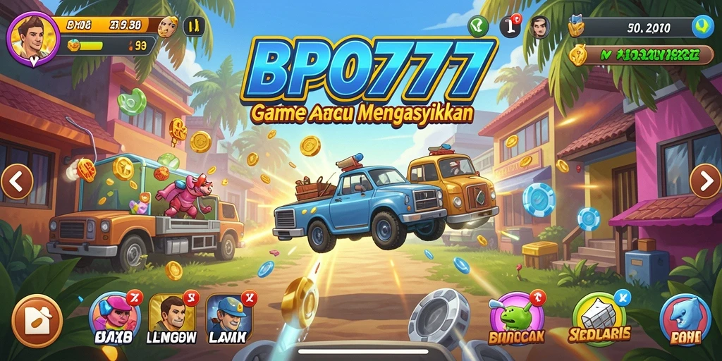 Tampilan gameplay seru dari BPO777 yang penuh aksi arcade.
