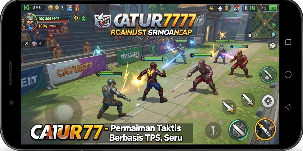 Tampilan gameplay exciting dalam CATUR777 dengan elemen TPS yang interaktif.