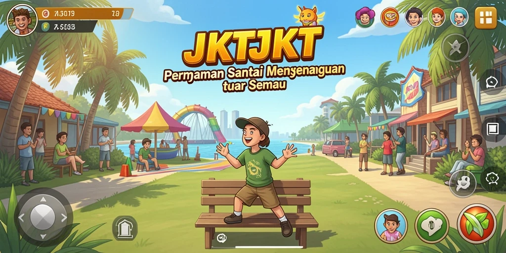 Screenshot JKTJKT menunjukkan gameplay santai yang menghibur.