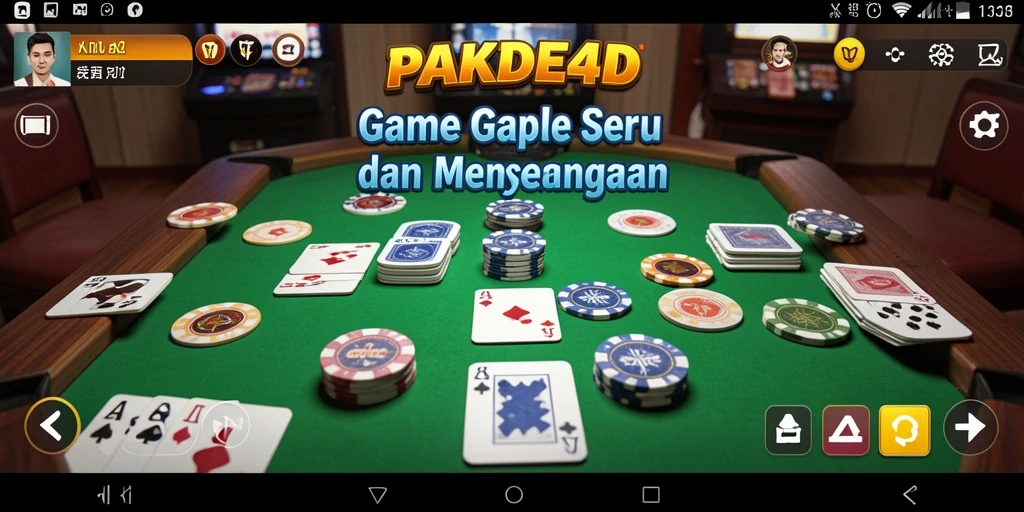 Screenshot utama PAKDE4D menampilkan permainan Gaple yang penuh keseruan.