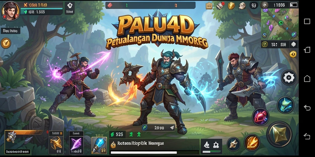 Screenshot gameplay PALU4D menampilkan aksi seru dalam pertempuran MMORPG.