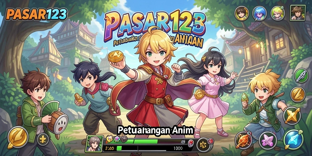 Screenshot menunjukkan aksi seru dalam game Anime PASAR123.