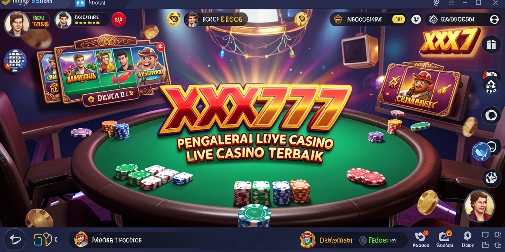 Screenshot menunjukkan gameplay Live Casino yang seru di XXX777.